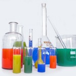 colored beakers